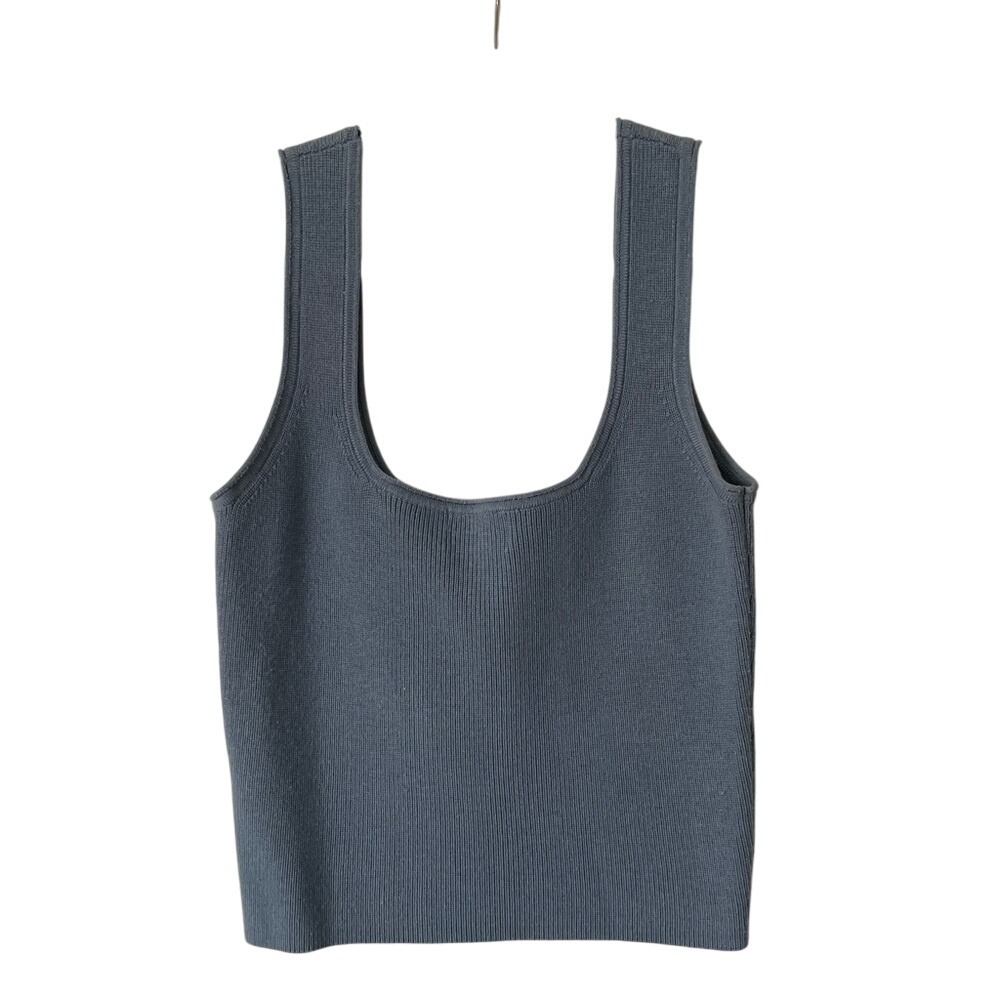 Modern Citizen Scoop Neck Ribbed Tank in Slate